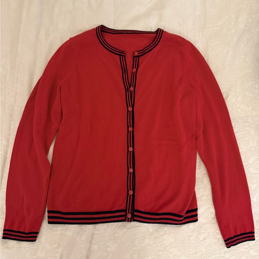 Red Button-Up Women's Sweater